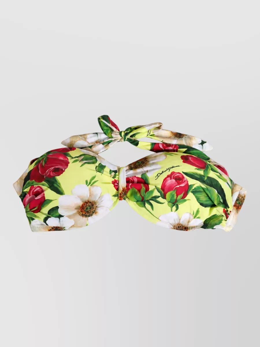 Dolce&Gabbana floral halterneck bikini top