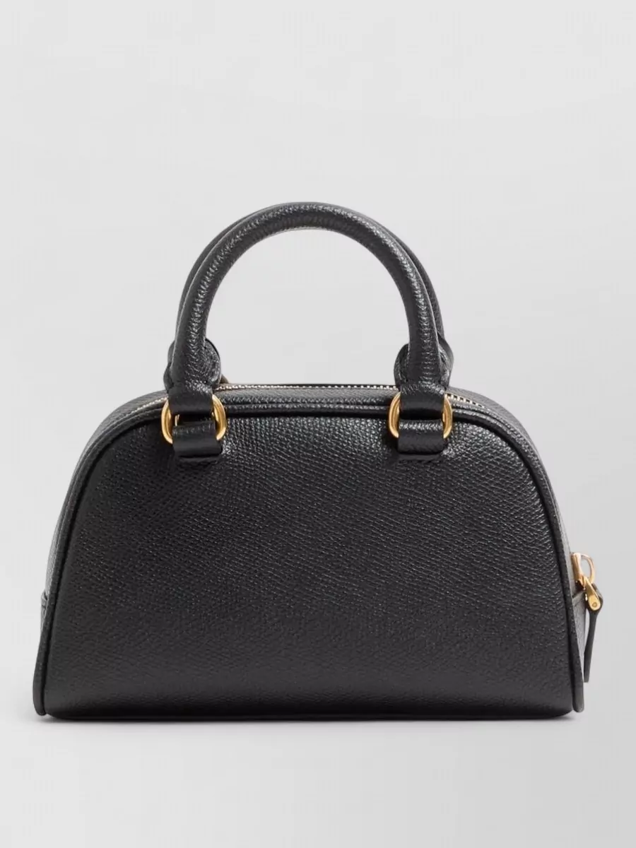 Valentino Signature Leather Mini Clutch Bag In Silver