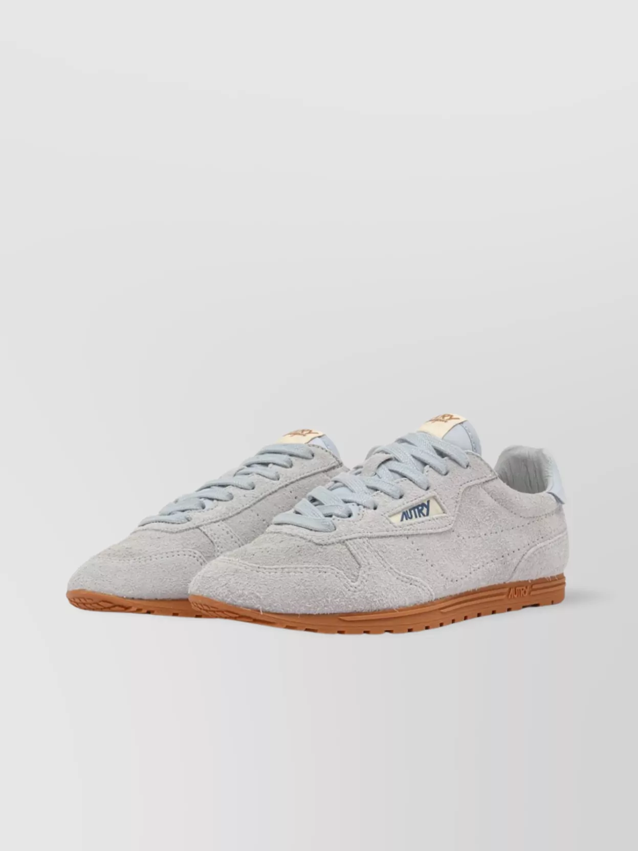 Autry Windspin Low Suede Sneakers With Ultra-flat Sole In Gray