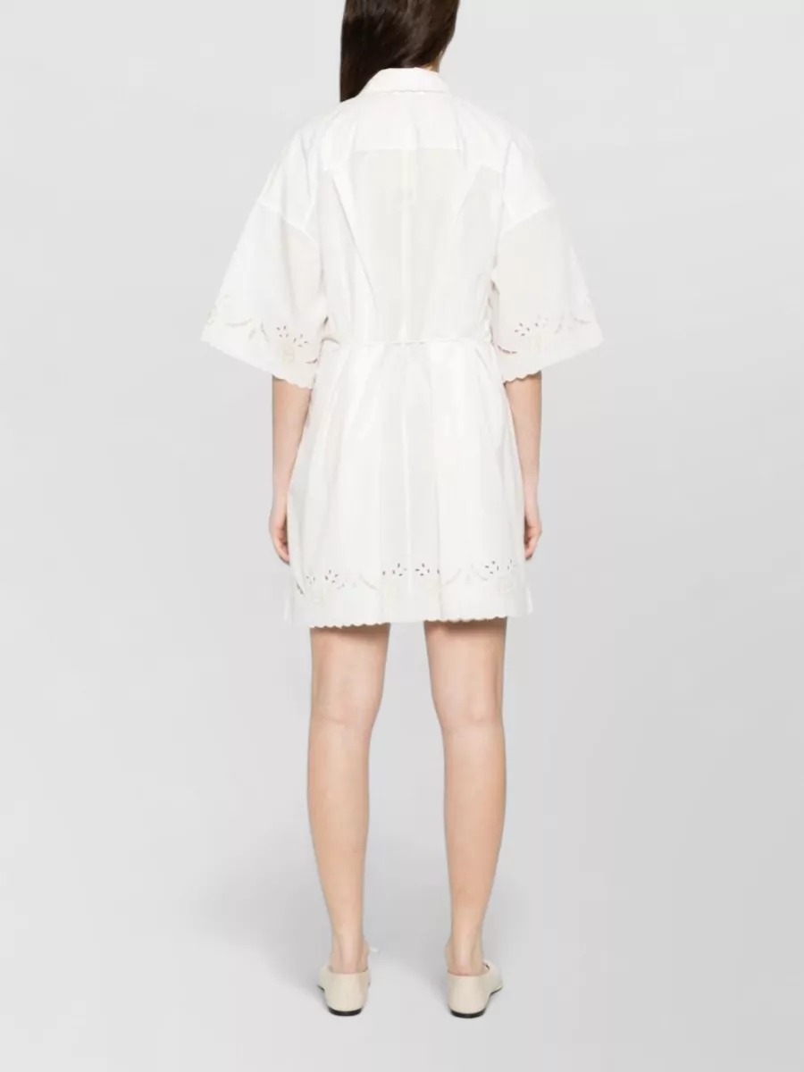 Forte Forte Embroidered Cotton Mini Shirtdress