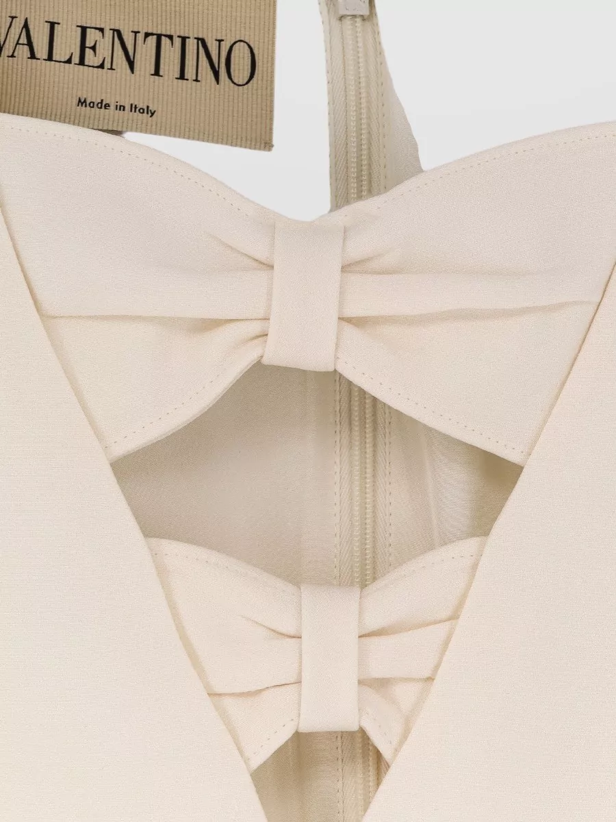 Valentino Wool Silk Mini Dress V Neckline