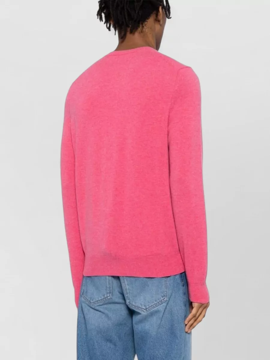Comme Des Garçons Play Crew Neck Cardigan Ribbed Cuffs Hem