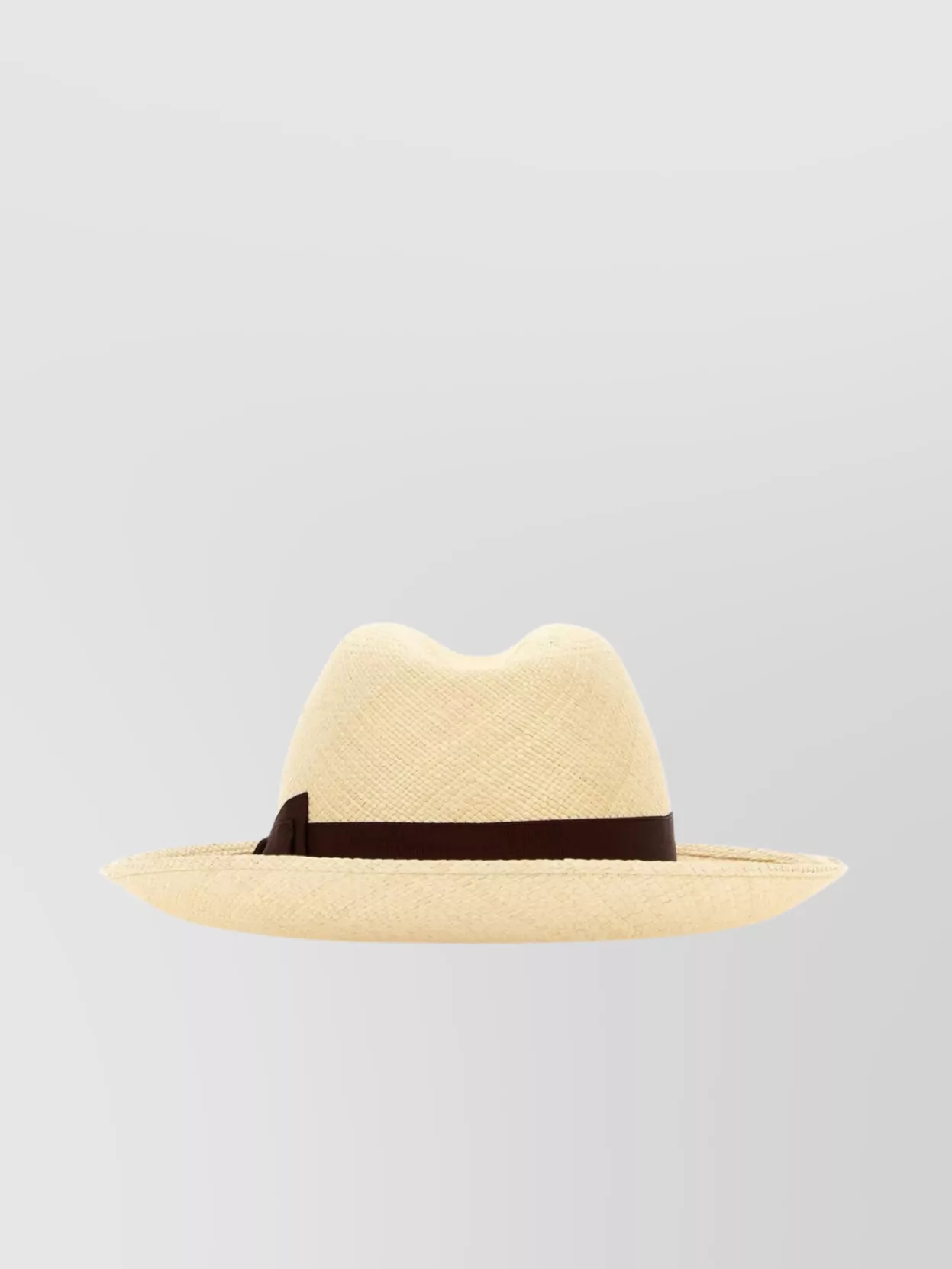Shop Borsalino Straw Hat With Wide Brim And Indented Crown