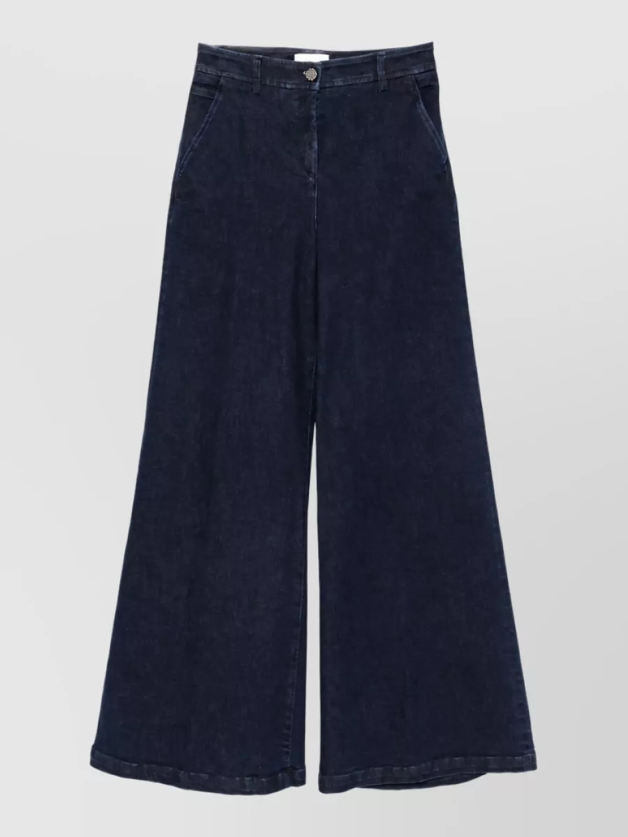 Via Masini 80 Denim Wide Leg Trousers