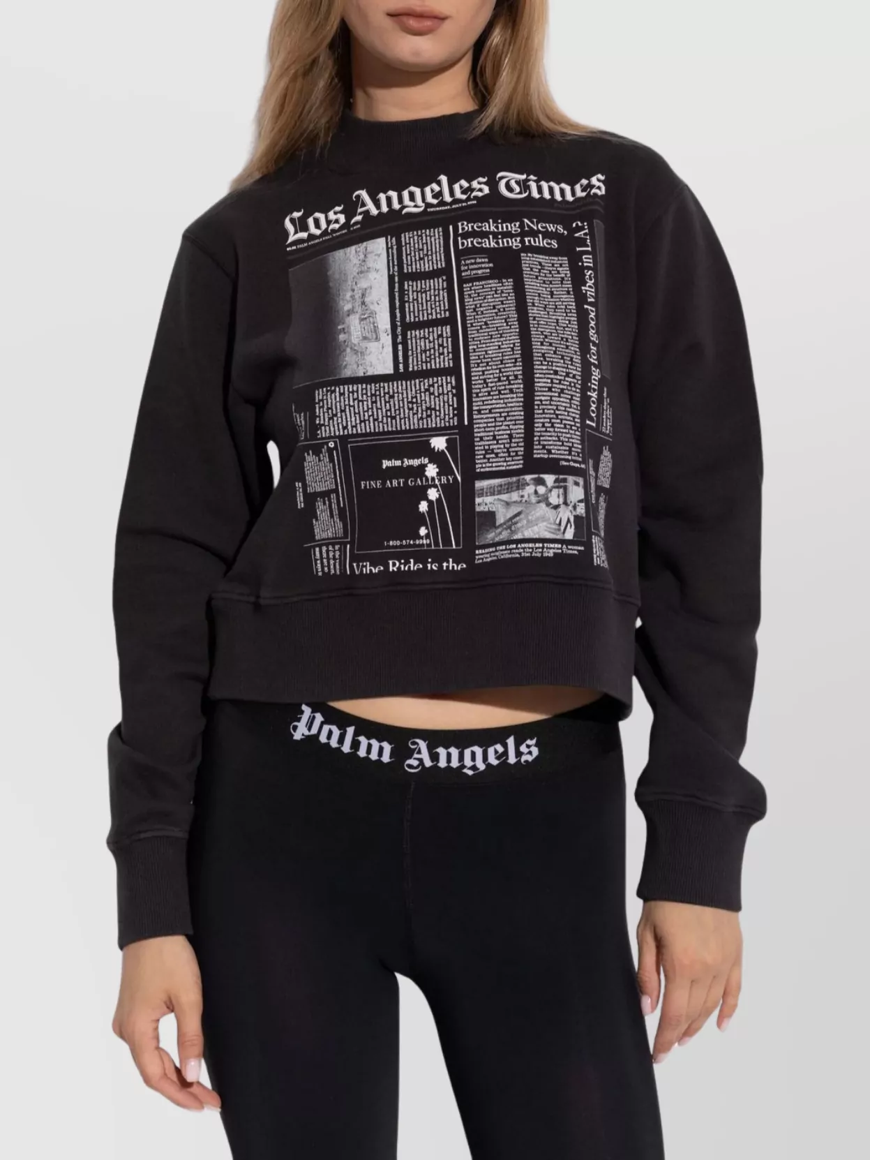 Palm Angels Graphic Print Crew Neck Long Sleeve Sweatshirt