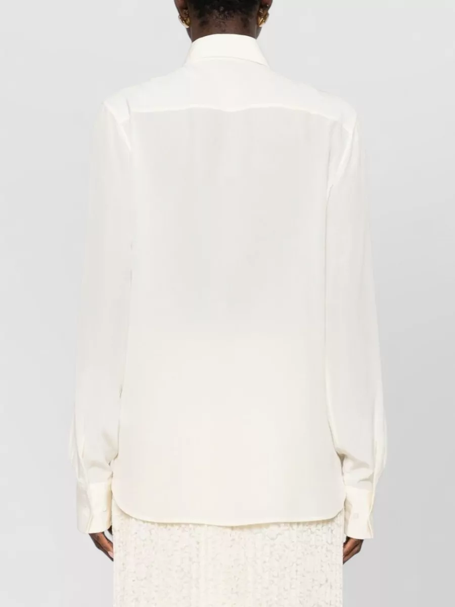 Ermanno Scervino Silk Shirt Embroidered Long Sleeves Sheer Design