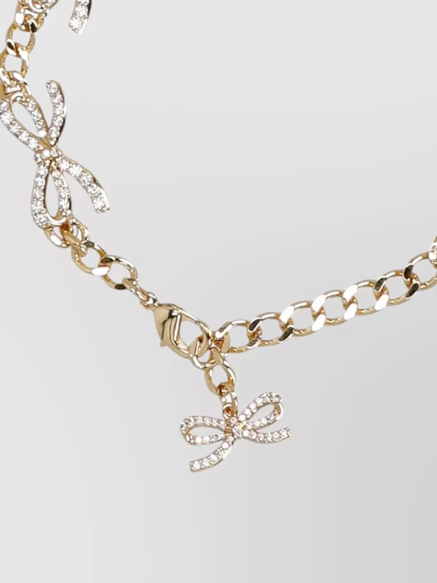 Self-Portrait Crystal-Embellished Bow Bracelet