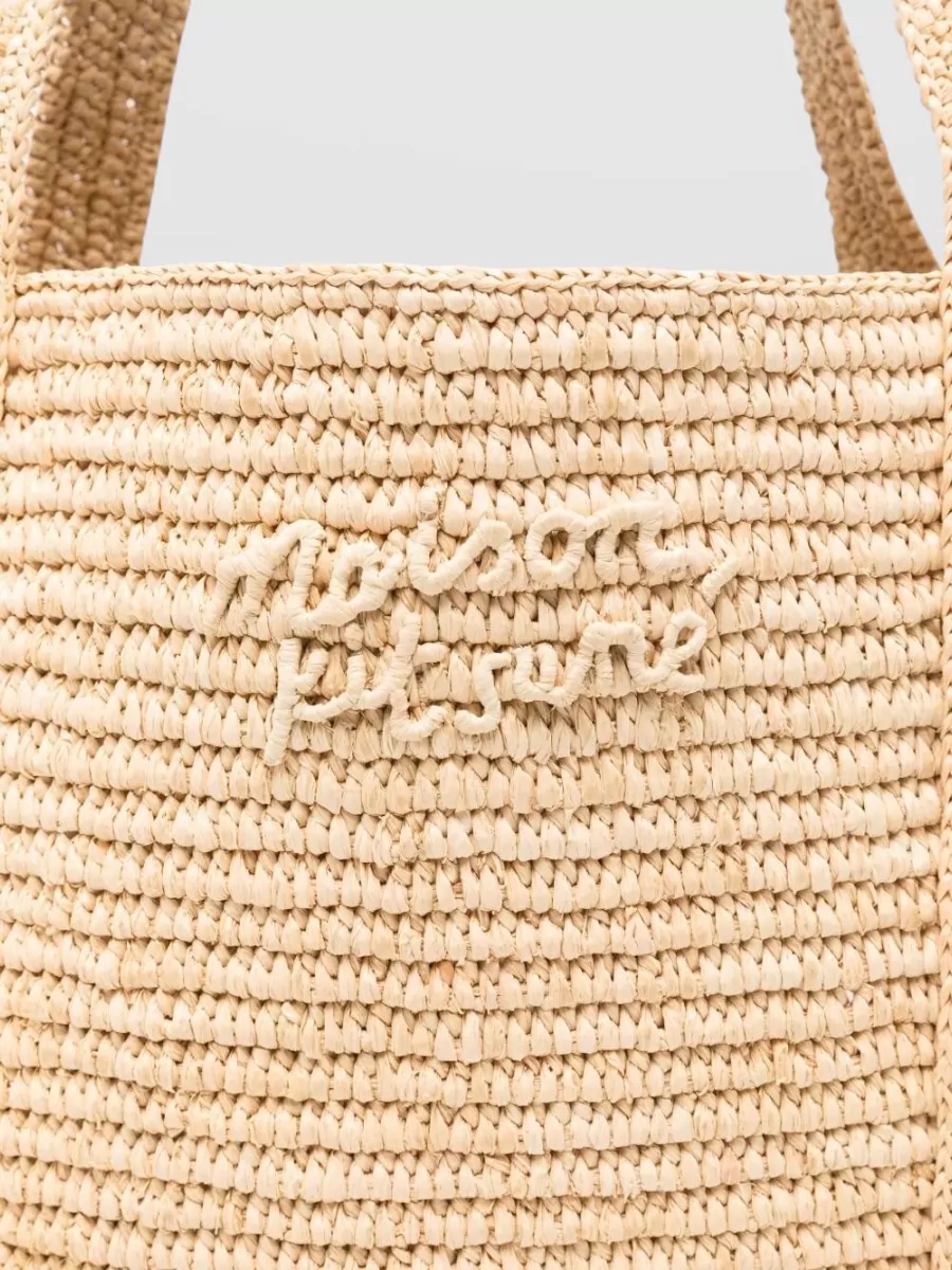 Maison Kitsuné Raffia Tote Bag
