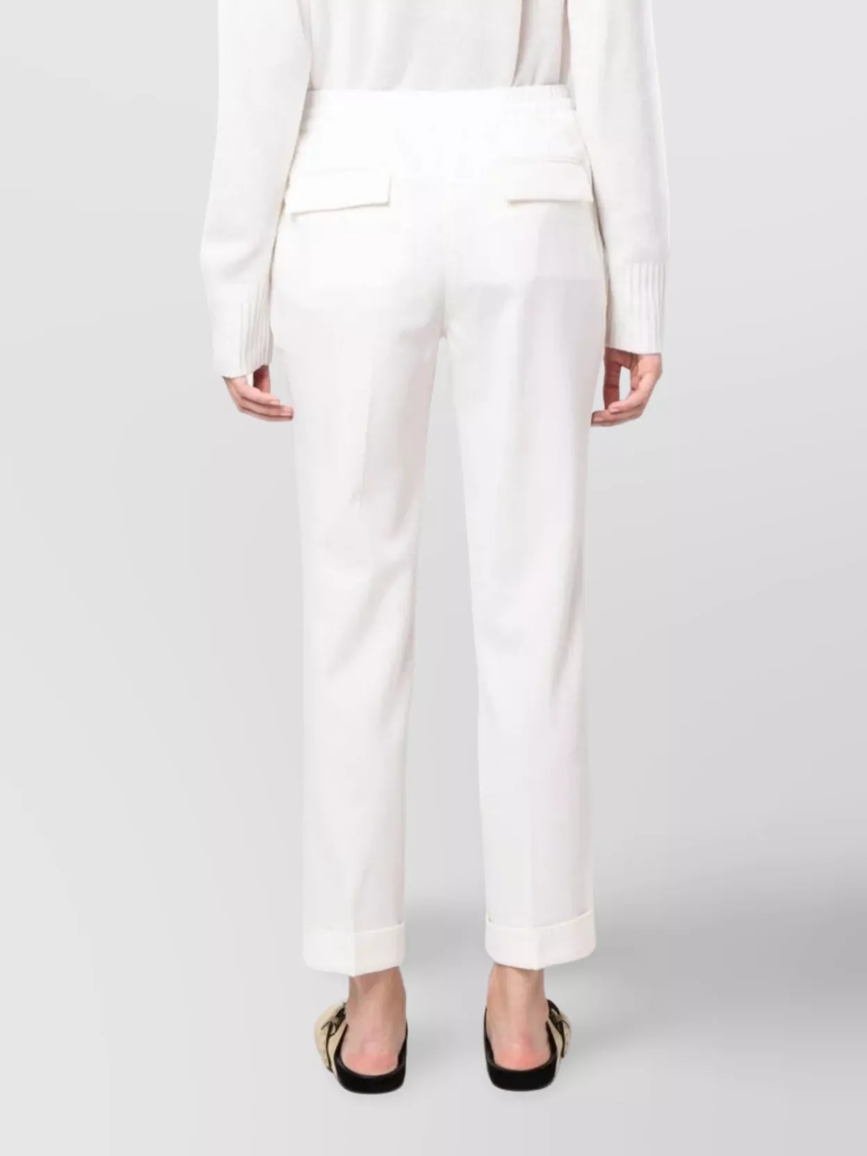 P.A.R.O.S.H TAPERED DRAWSTRING TROUSERS WITH REAR FLAP POCKETS