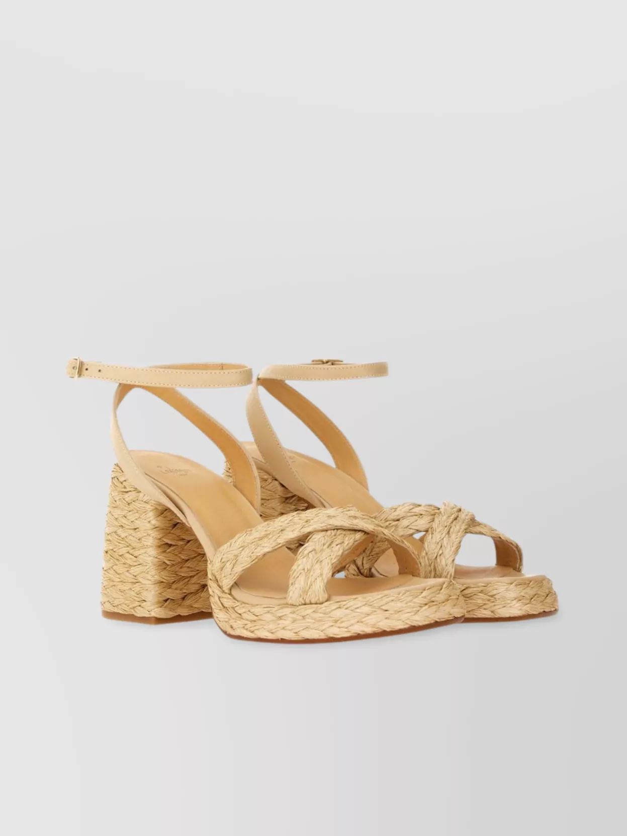 CASTAñER BRAIDED BLOCK HEEL OPEN TOE SANDALS