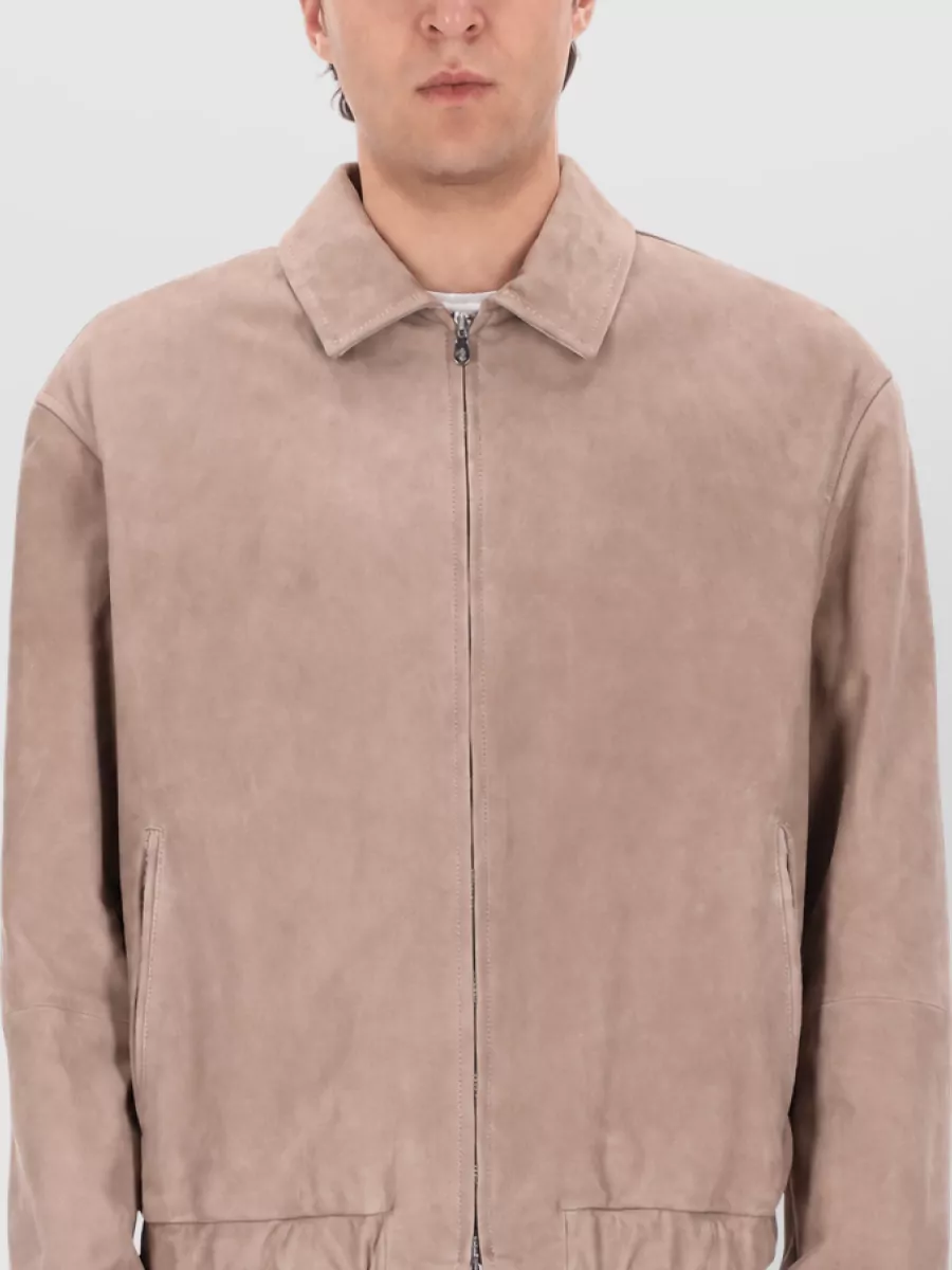 Brunello Cucinelli Leather Single Breasted Coat