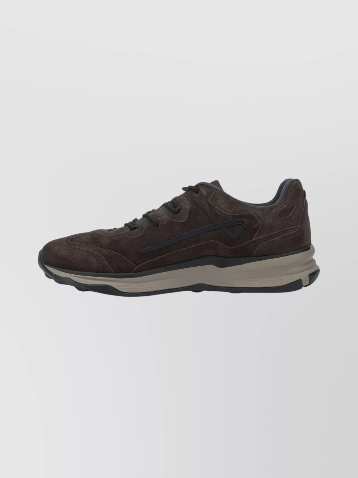 Herno Suede Sneakers With Round Toe And Rubber Sole