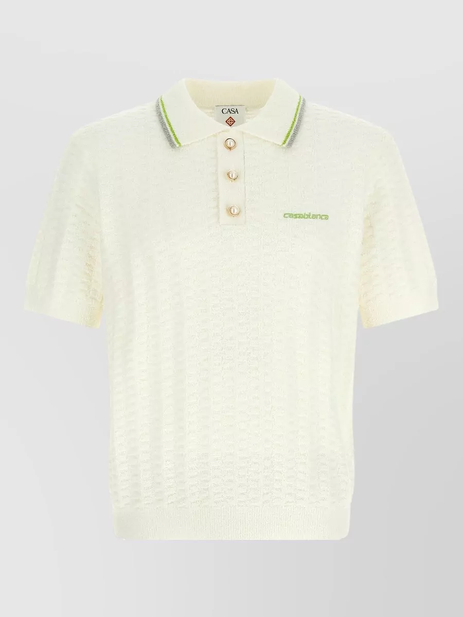 Casablanca bouclé polo shirt
