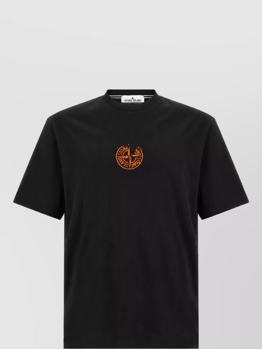 Stone Island Organic Cotton Logo Print Short Sleeve T-Shirt