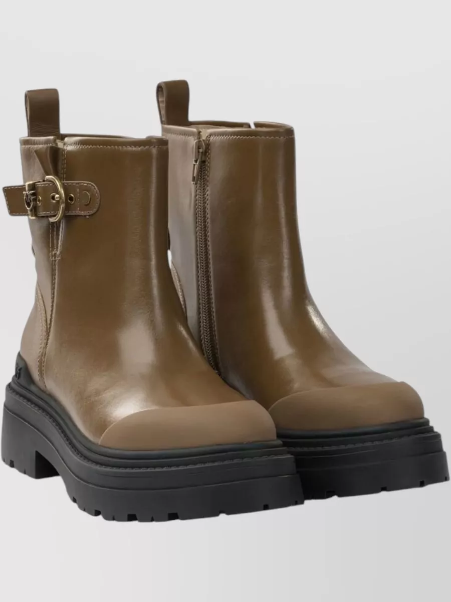 Pinko Leather Ankle Boots