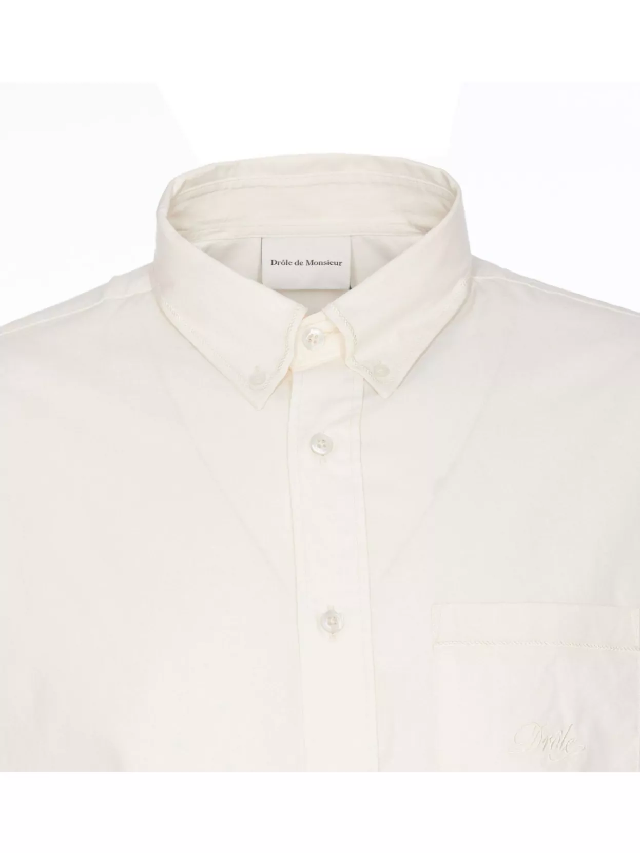 Drôle De Monsieur Collar Button-Down Shirt Chest Pocket Embroidered Logo