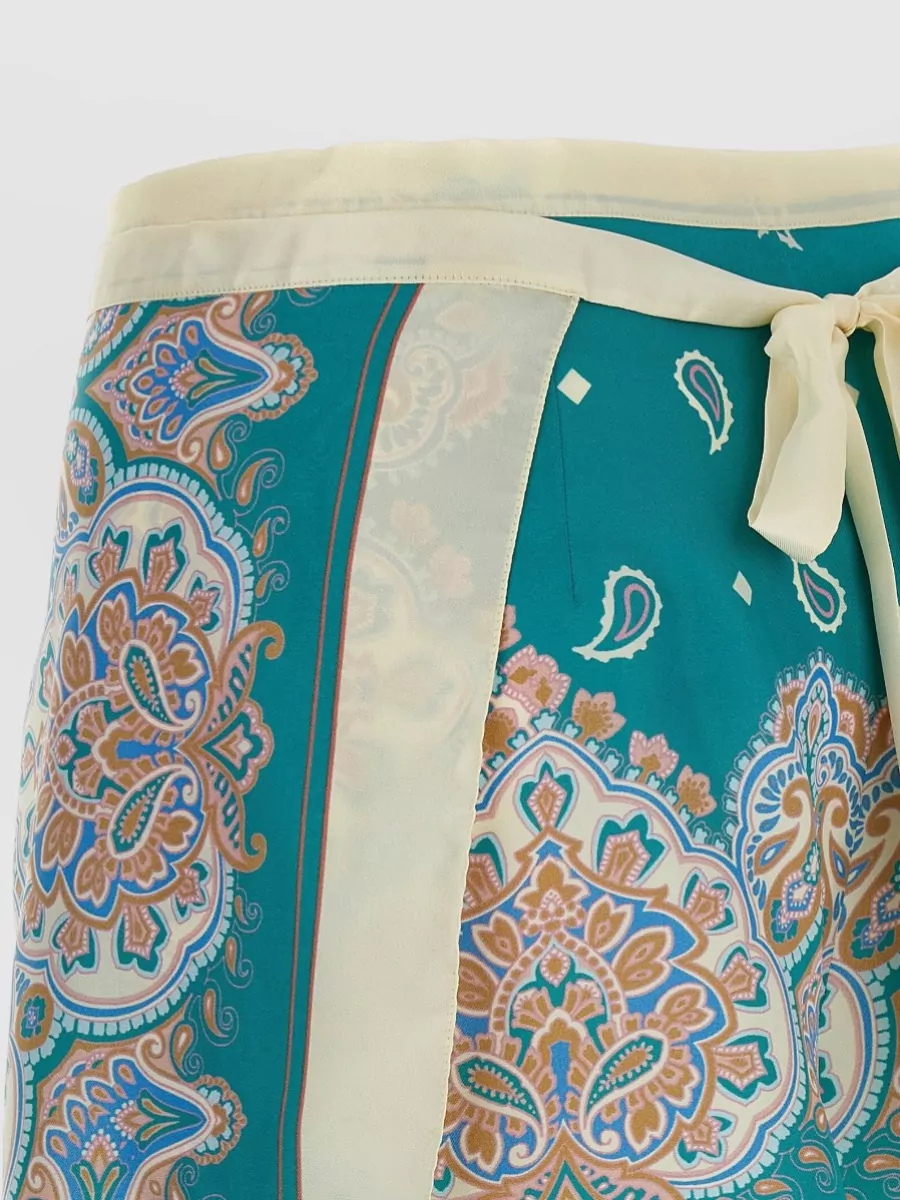 Pinko Silk Viscose Printed Shorts