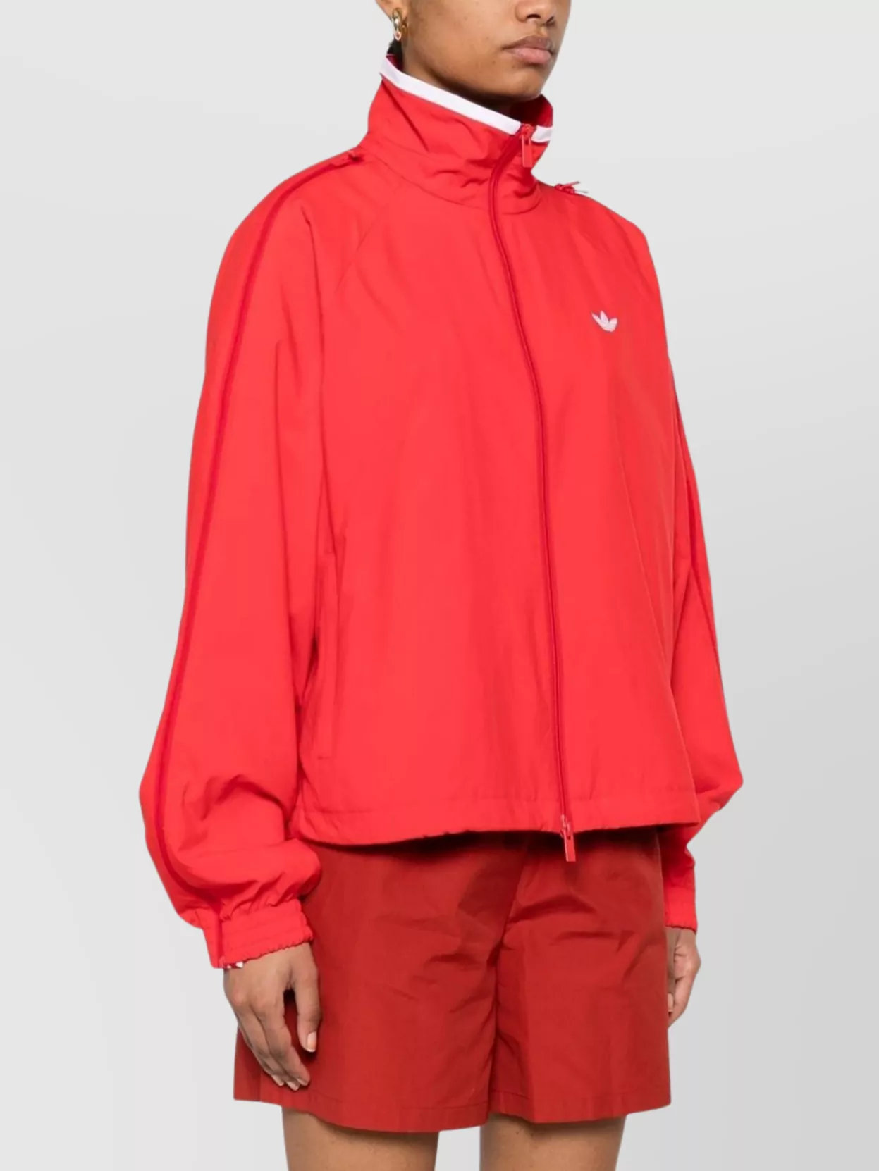 Shop Adidas Originals Logo Cropped Fit Sweatshirt With Side Stripes In Red