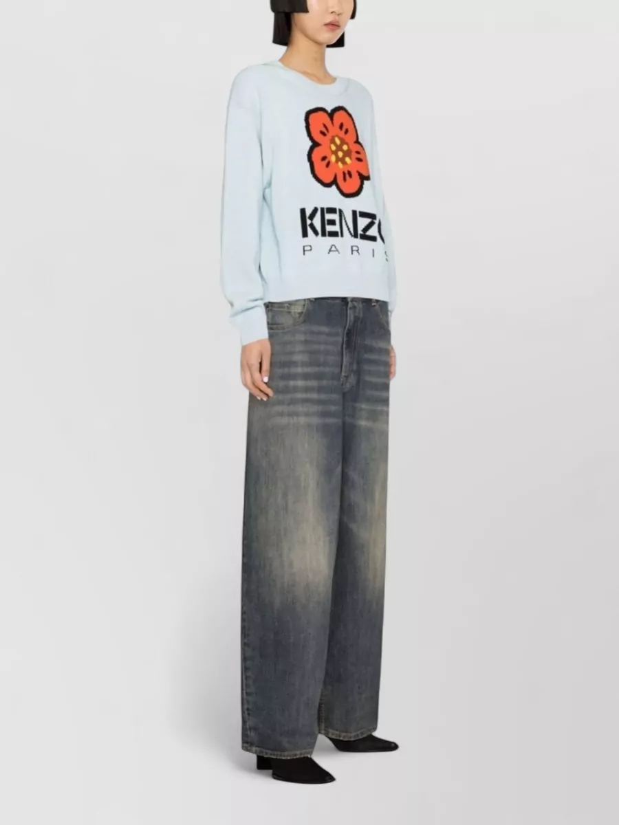 Kenzo Organic Cotton Intarsia-Knit Crew-Neck Jumper