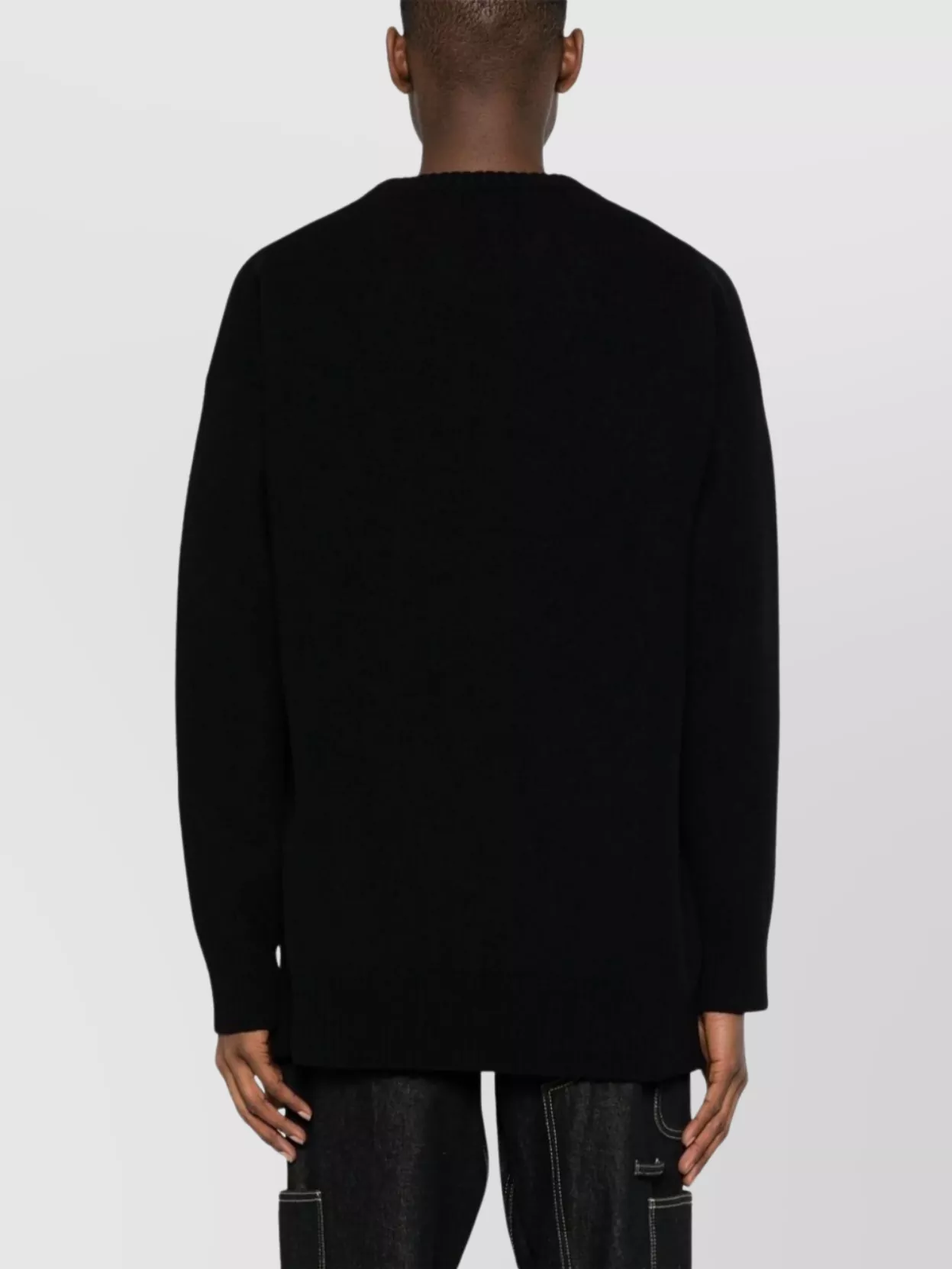 Jil Sander Logo Knit Sweater Asymmetric Hem In Metallic