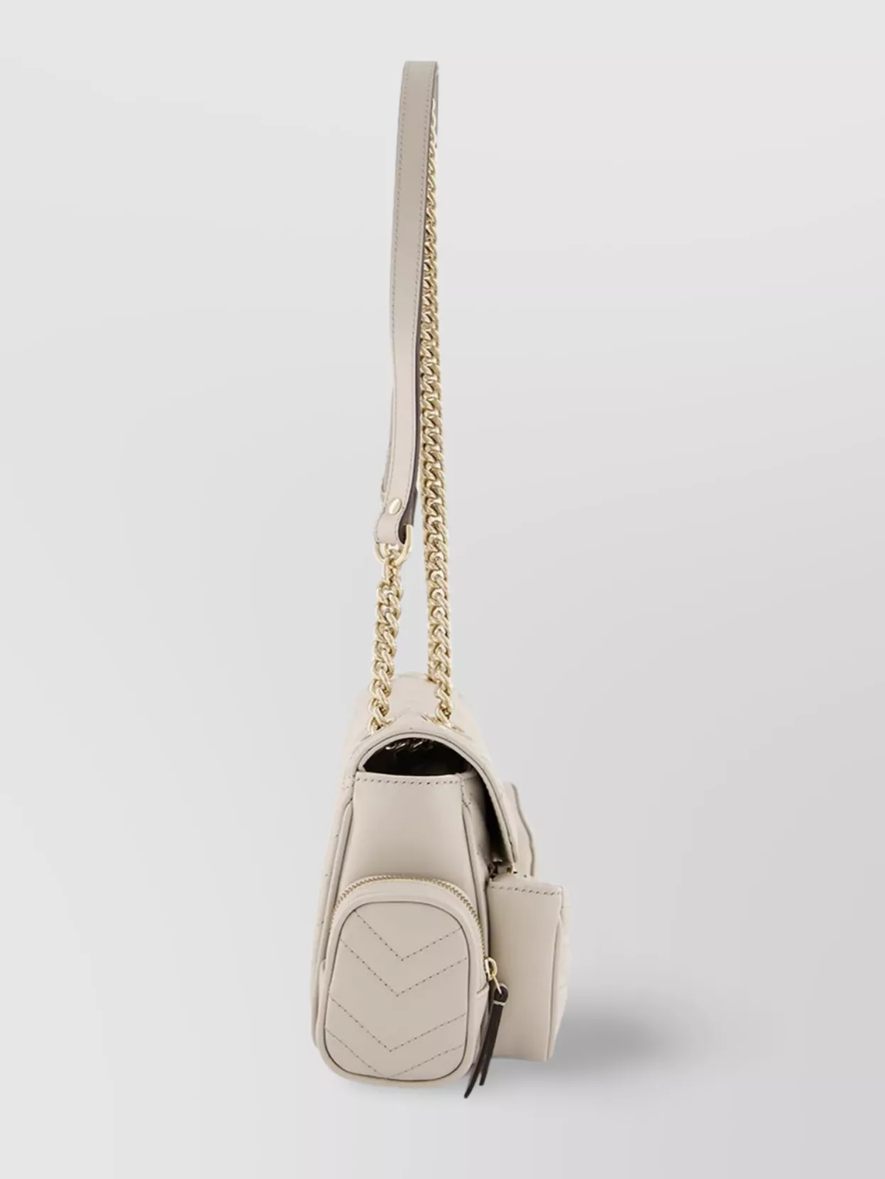 Gucci Quilted Leather Shoulder Bag With Chain Strap
