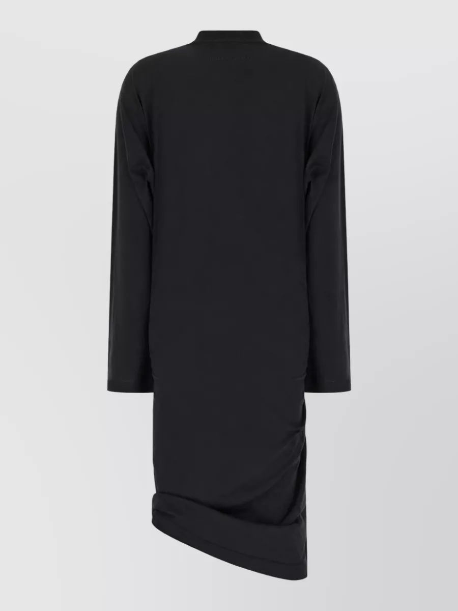 Balenciaga Cotton Asymmetric Twisted-Knot Jersey Dress