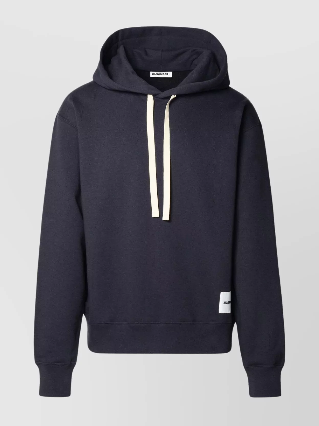 Shop Jil Sander Cotton Sweatshirt With Hood And Front Pocket