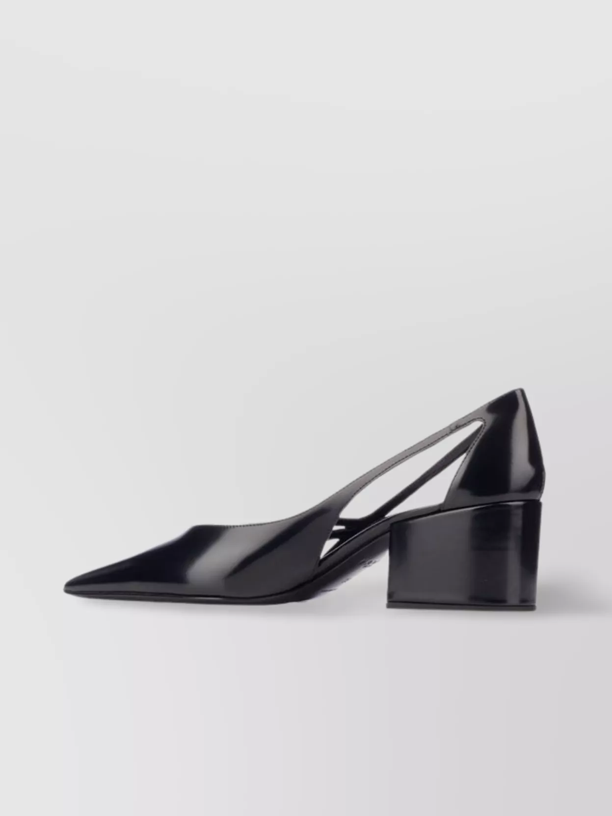 Prada Block Heel Pointed Toe Strappy Pumps