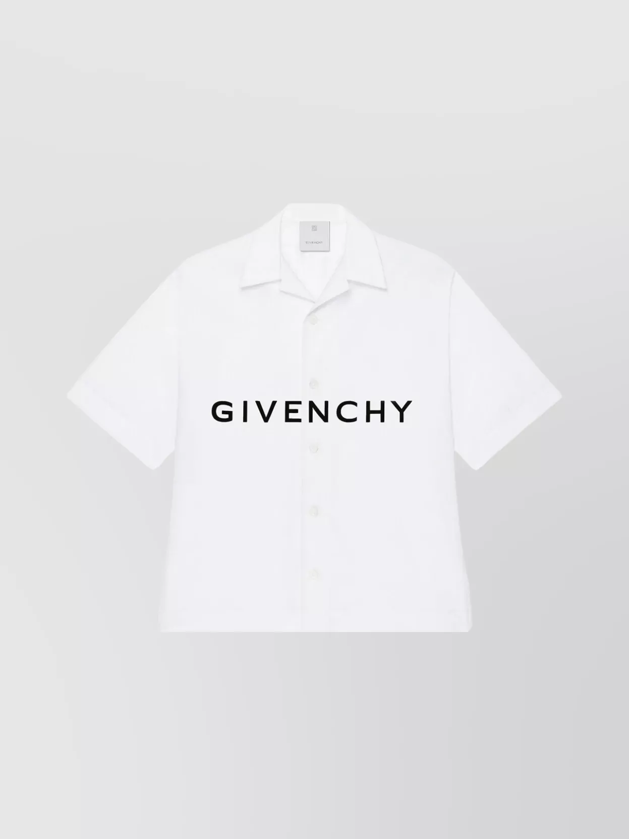 Shop Givenchy Collar Pocket Short Sleeve Shirt In White