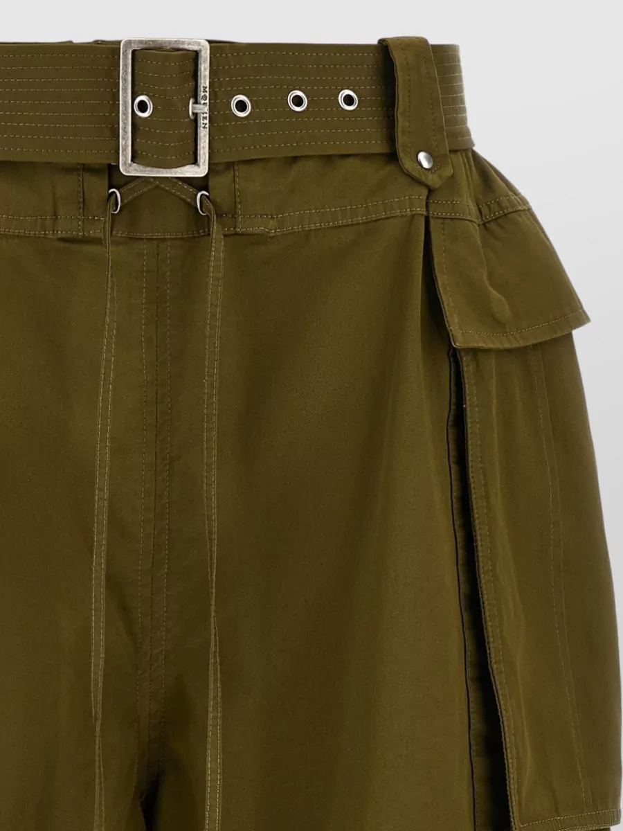 Mc Queen Cotton Low-Rise Wide-Leg Cargo Shorts