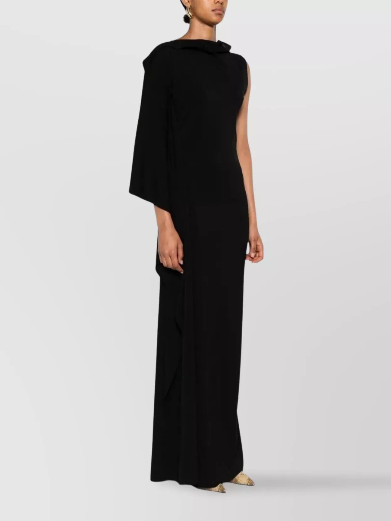 Sportmax Asymmetrical One Shoulder Floor Length Dress