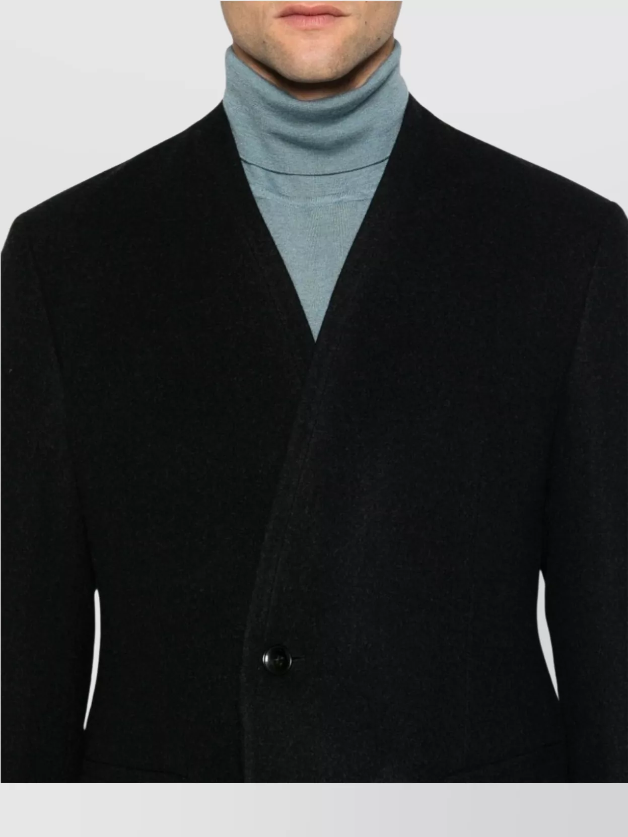 Giorgio Armani Tailored Suit Jacket With Notched Lapel And Back Vent In Black