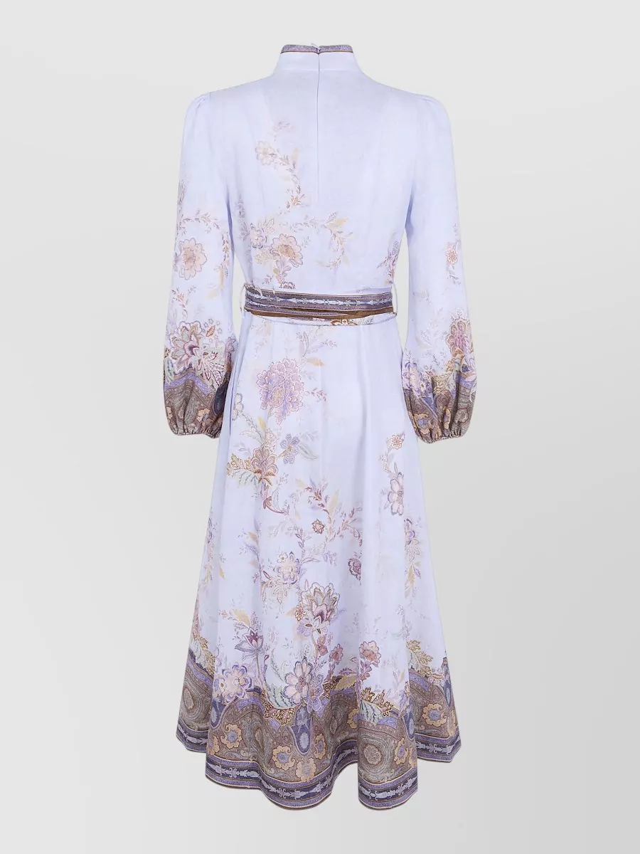 Zimmermann Linen Printed Button Midi Dress