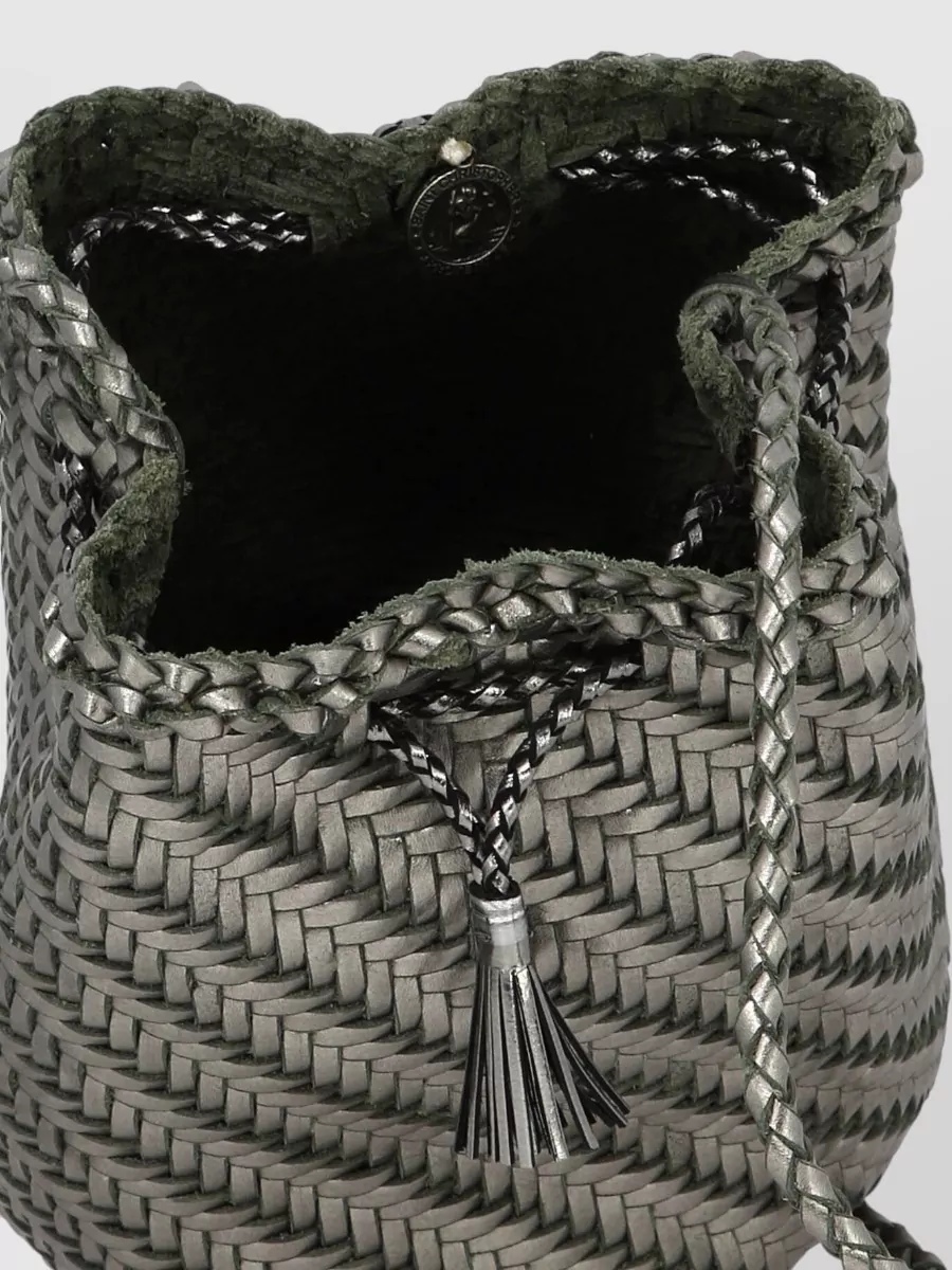 Dragon Diffusion Pompom Double Jump Mini Leather Crossbody Bag