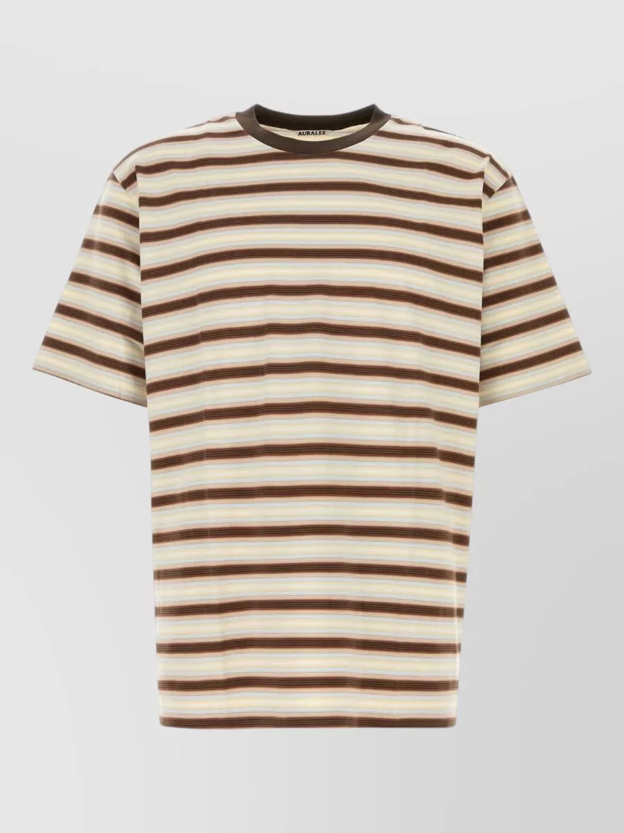 Auralee Embroidered Cotton T-Shirt