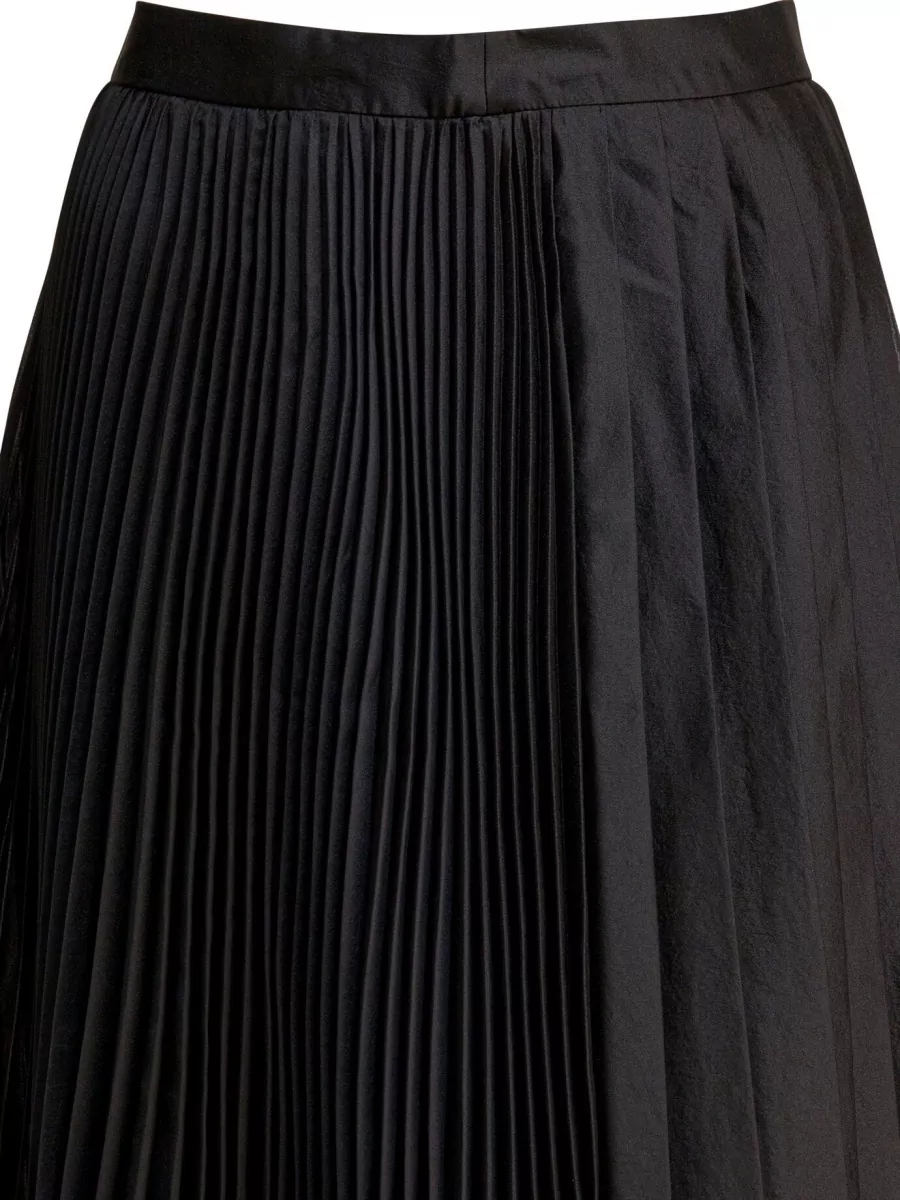 Sandbeige Pleated Midi Skirt