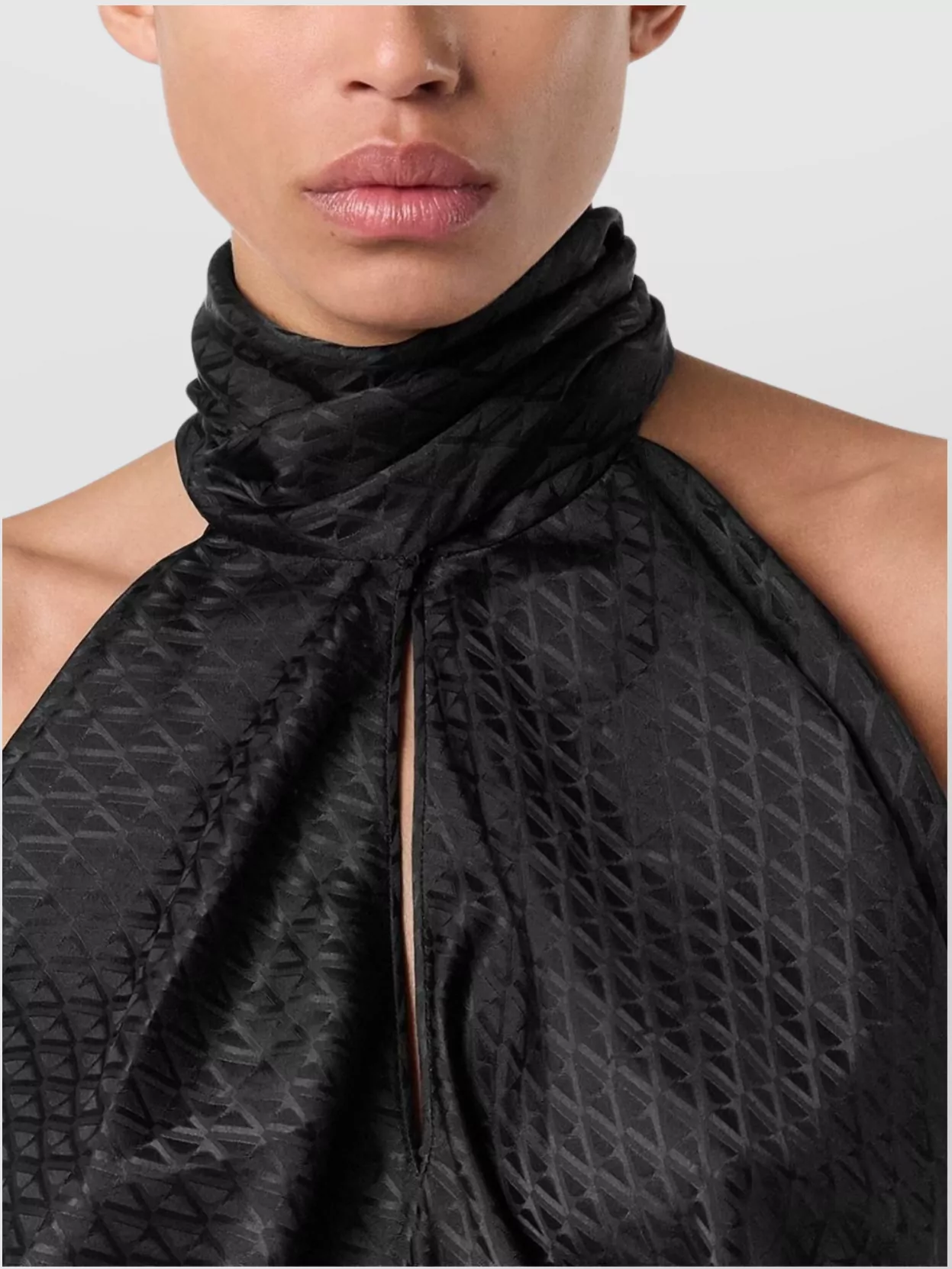 Versace Draped Halterneck Top Keyhole Detail