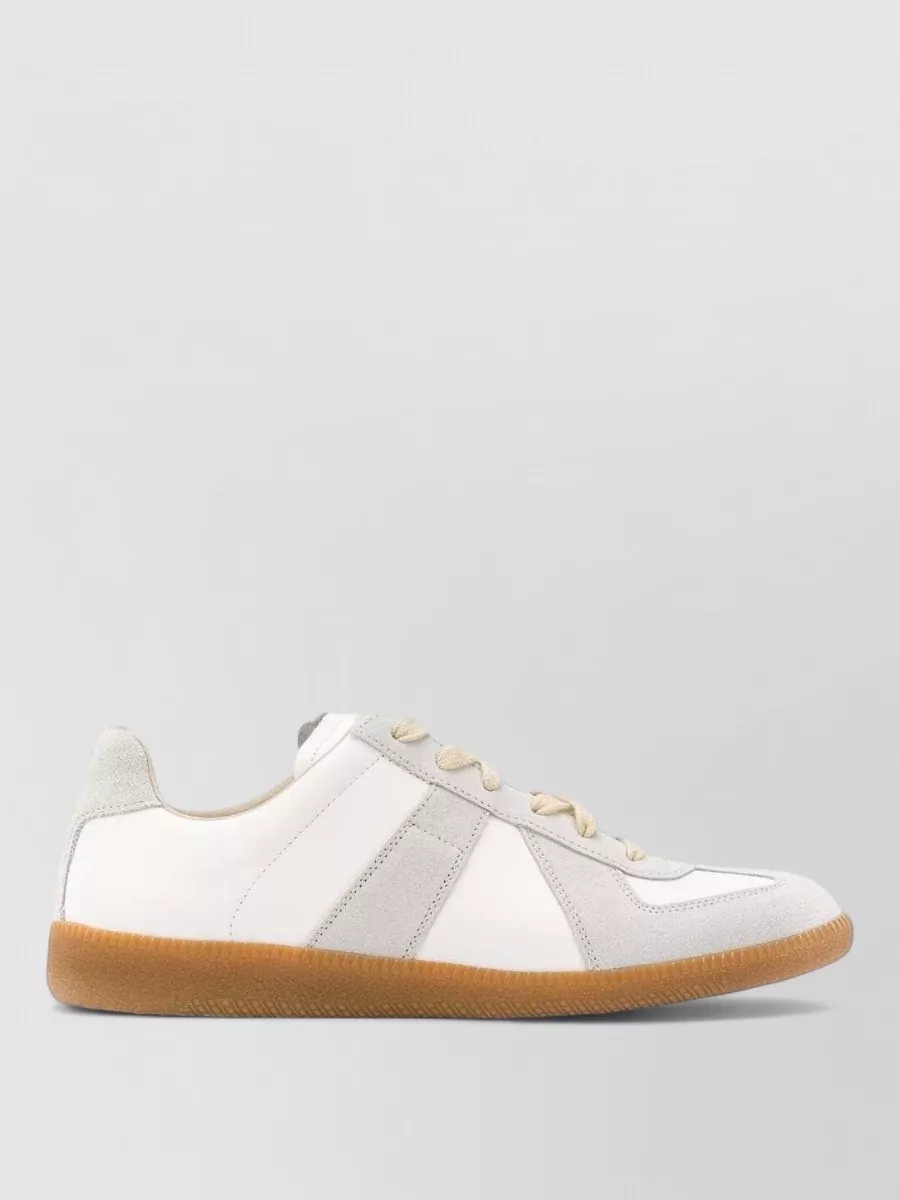 Maison Margiela Low Top Sneakers Suede Panels Rubber Sole