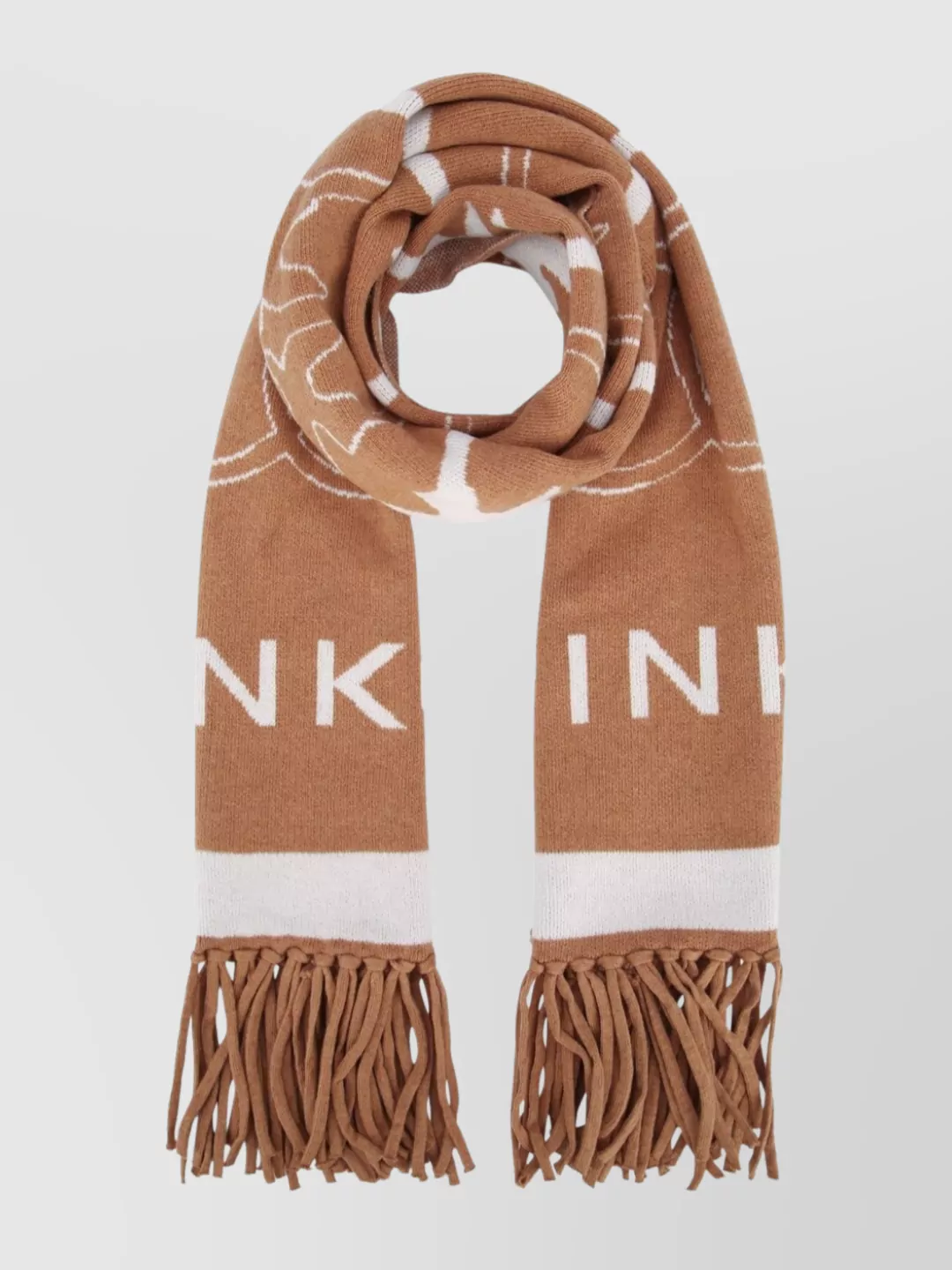 Pinko Cashmere Blend Fringed Scarf