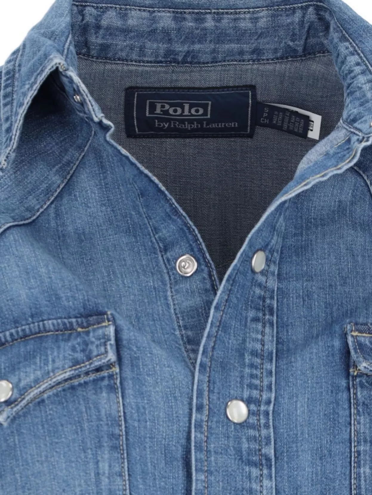 Polo Ralph Lauren Shirt Pointed Collar Buttoned Cuffs Chest Pockets