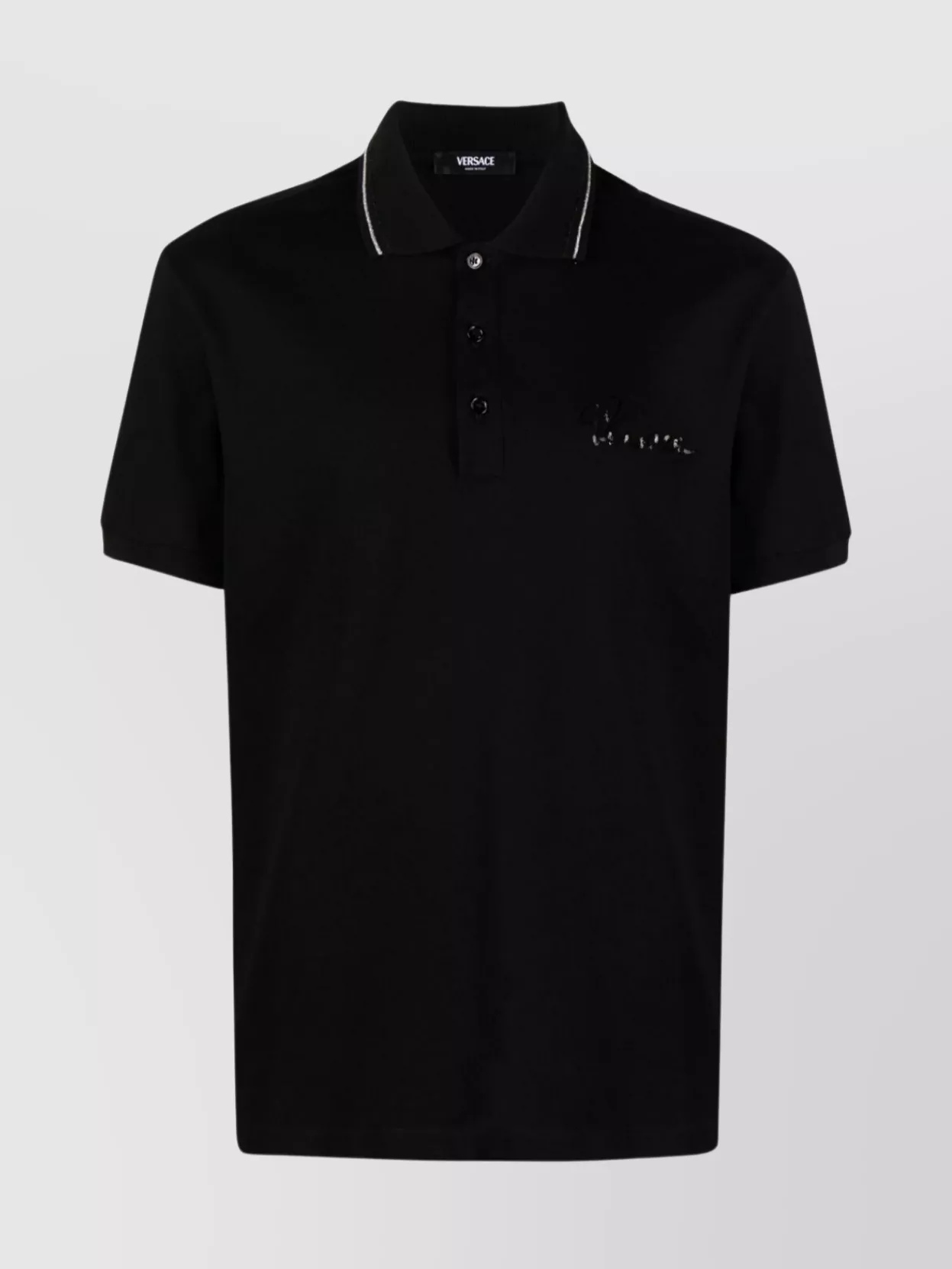 Shop Versace Cotton Piqué Polo Shirt