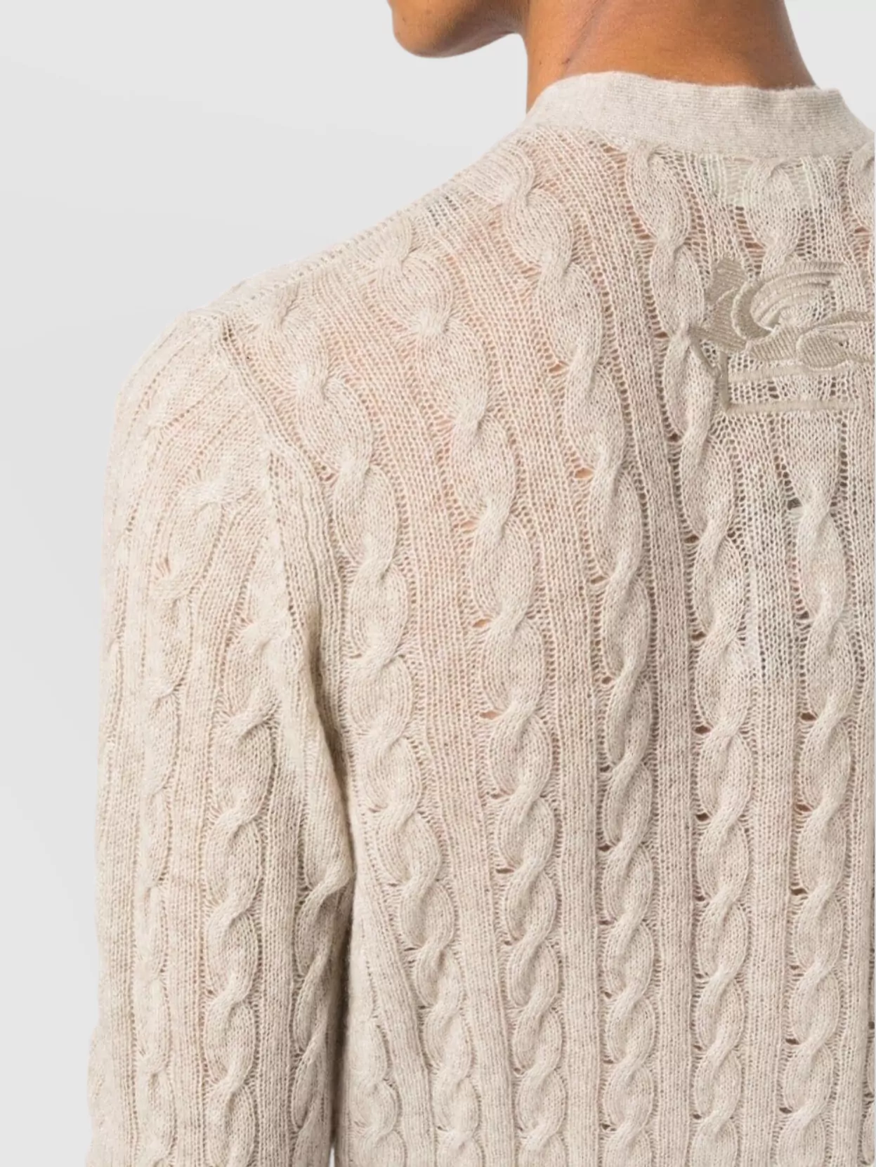 Etro Cable Knit V-Neck Long Sleeve Sweater