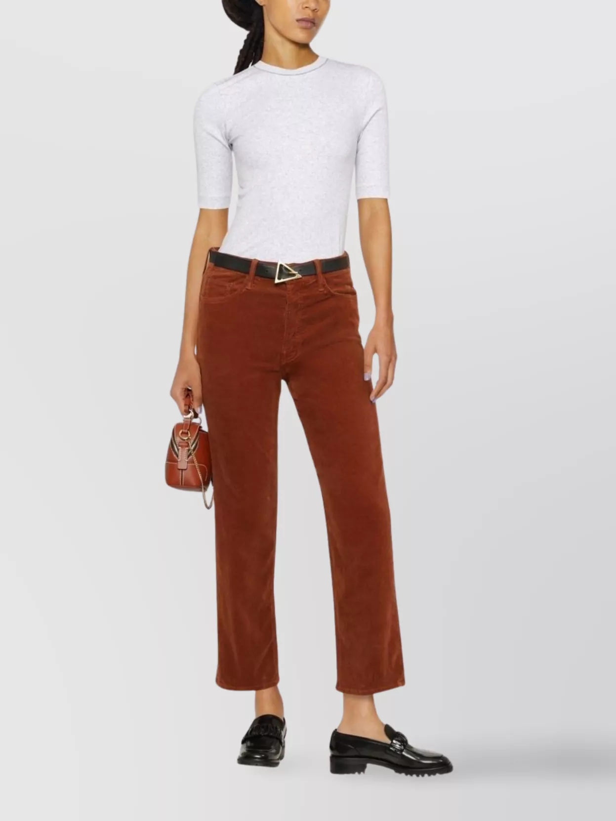 Brunello Cucinelli Ribbed Cotton T-Shirt Keyhole Back