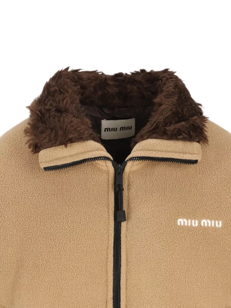 Miu Miu Down Cropped Fleece Jacket