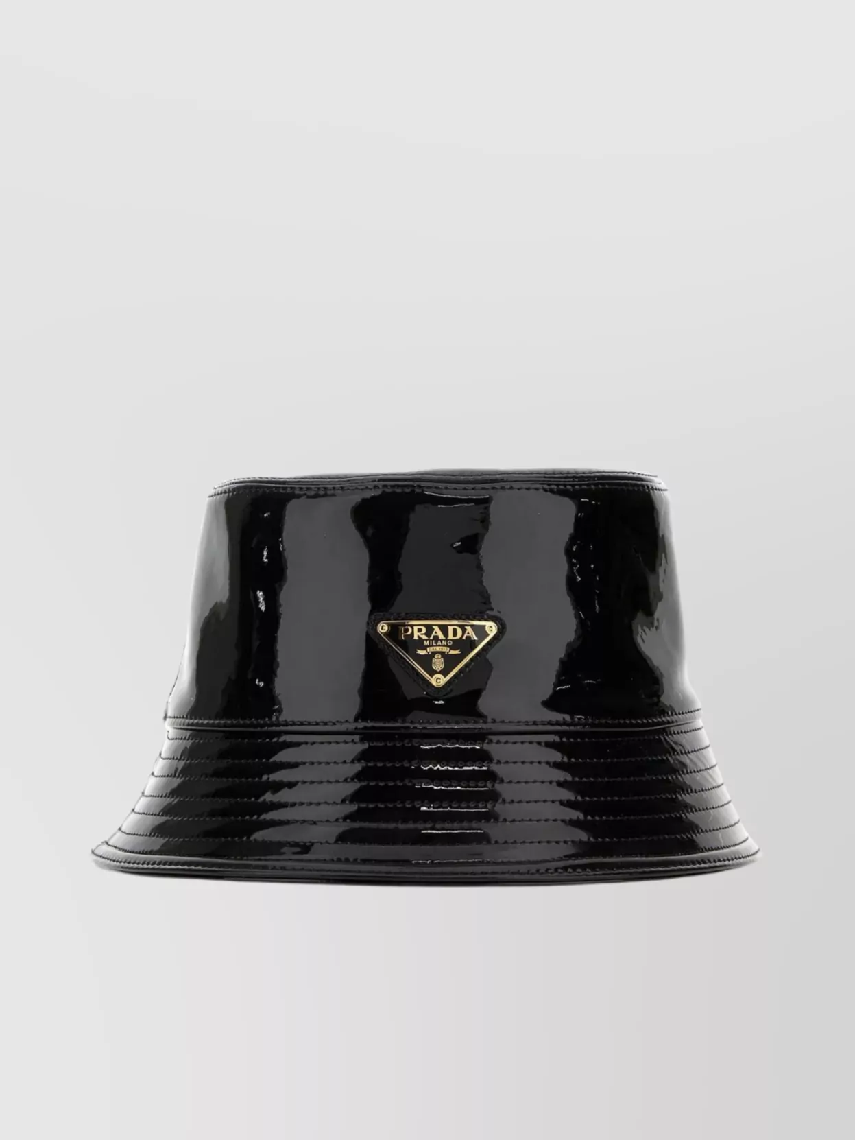 Shop Prada Wide Brim Leather Bucket Hat In Black