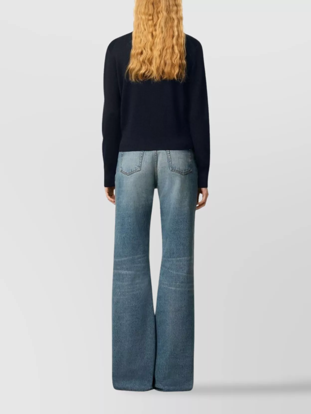 Ami Paris Heart Embroidered Wool Knit Crew Neck Sweater