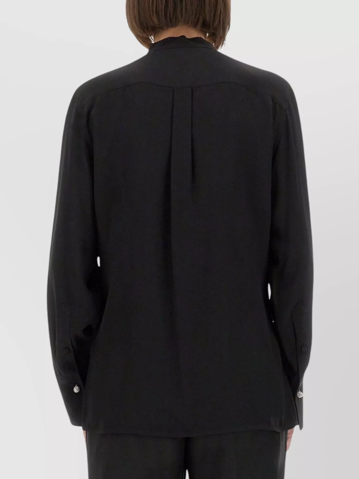 Victoria Beckham Silk Shirt With Scalloped Collar And Pleated Back