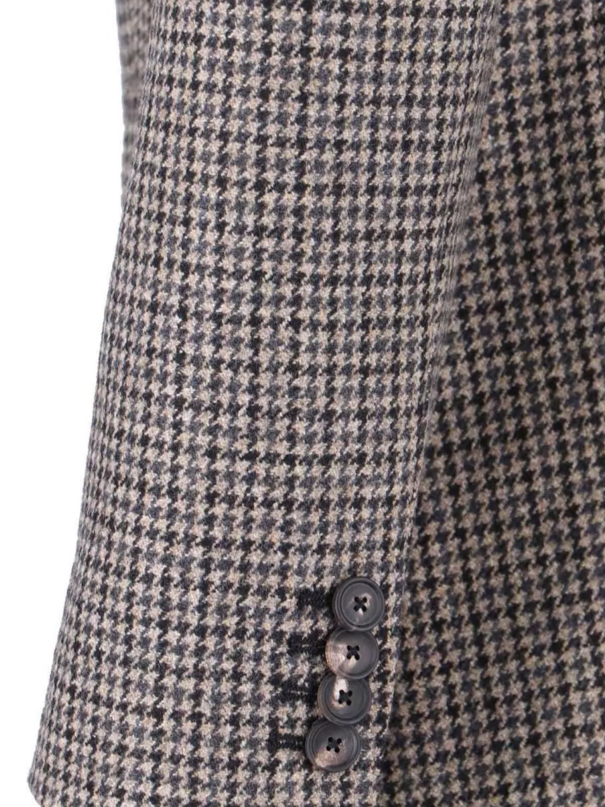 Tagliatore Double-breasted Houndstooth Jacket With Tailored Silhouette In Gray