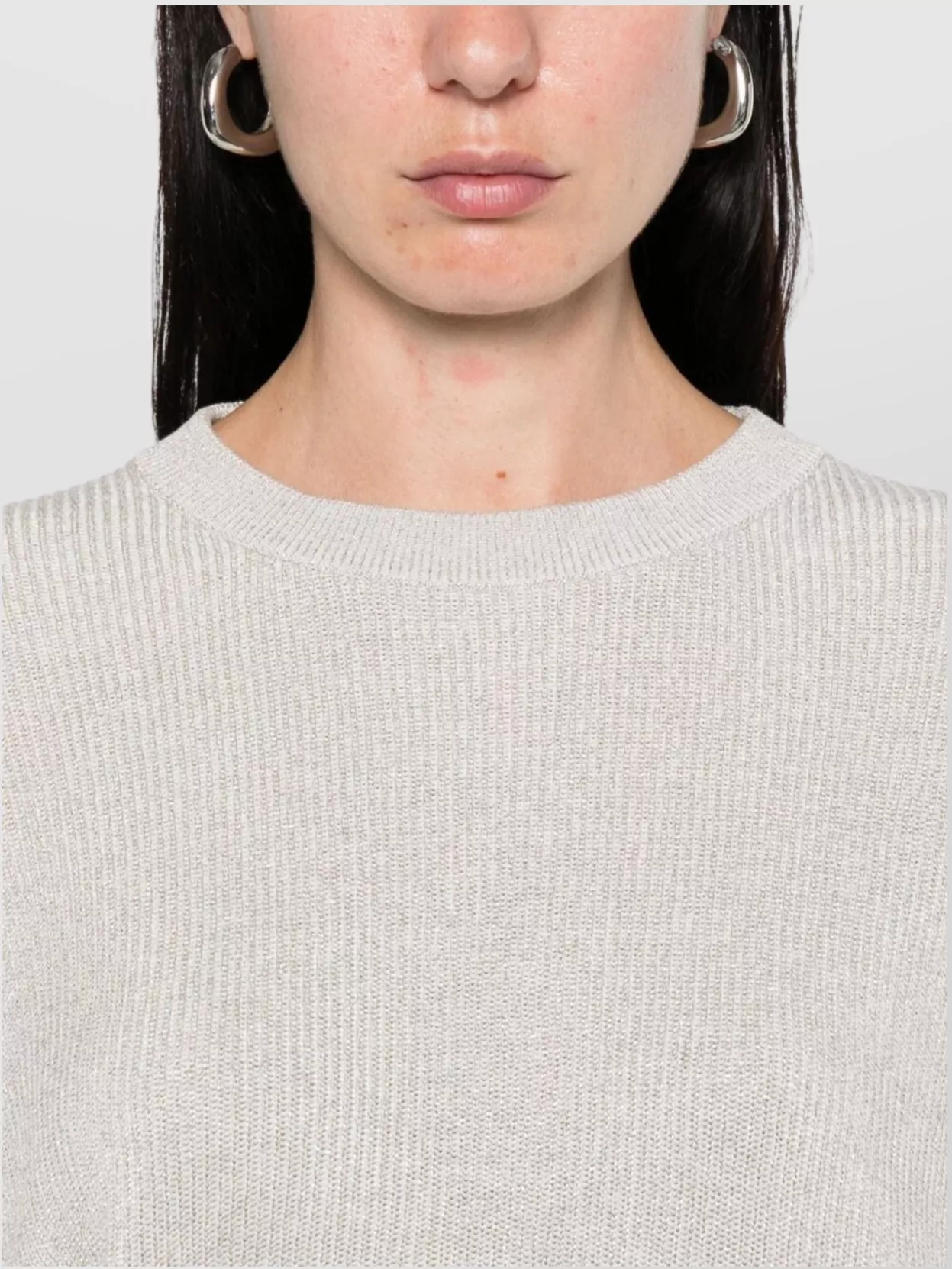 Brunello Cucinelli Ribbed Knit Crewneck Cotton Sweater
