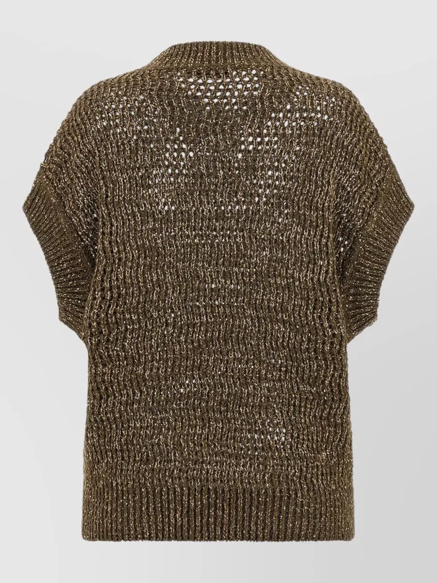 S Max Mara Sequin Appliqué Mesh Knit Jumper